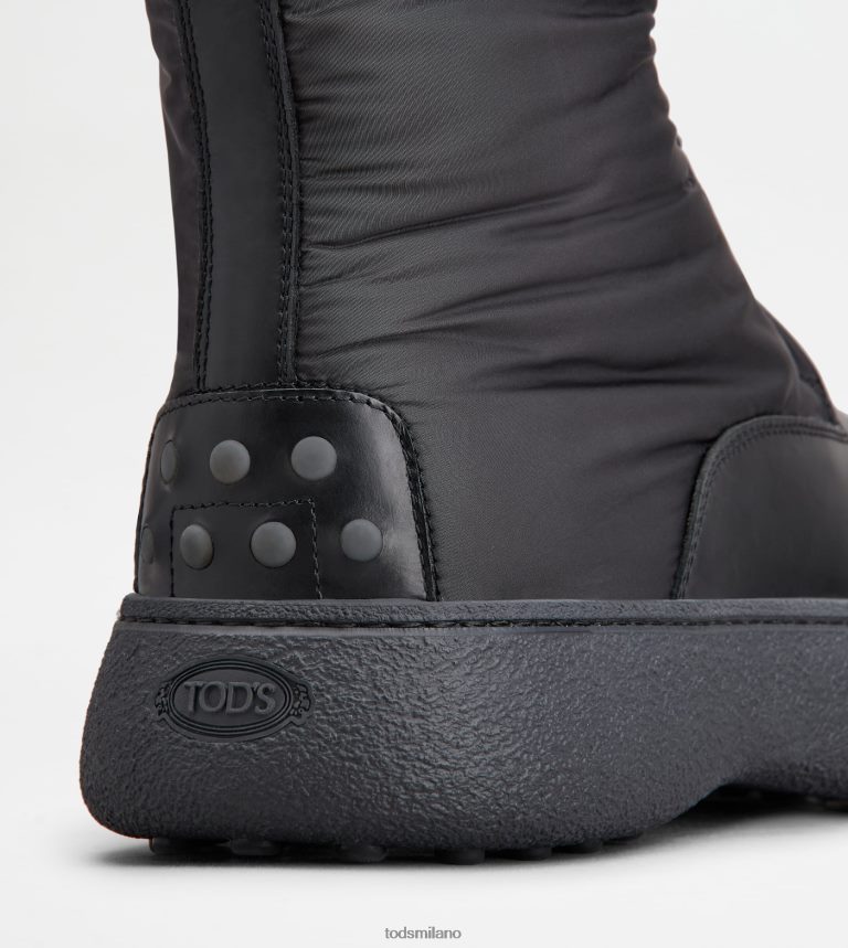 uomininero Tod's w. G. stivaletti stringati in pelle e tessuto P66X8B801
