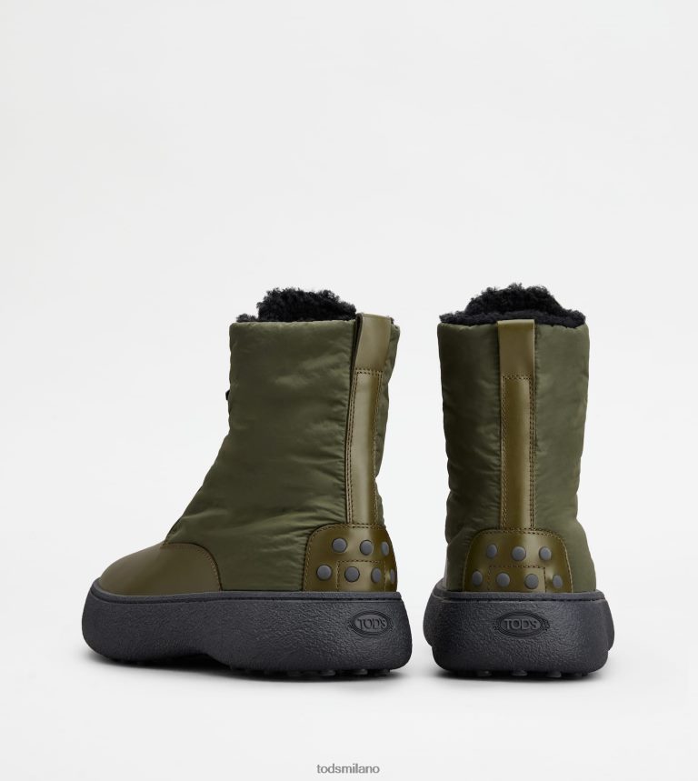 uominiverde Tod's w. G. stivaletti stringati in pelle e tessuto P66X8B802