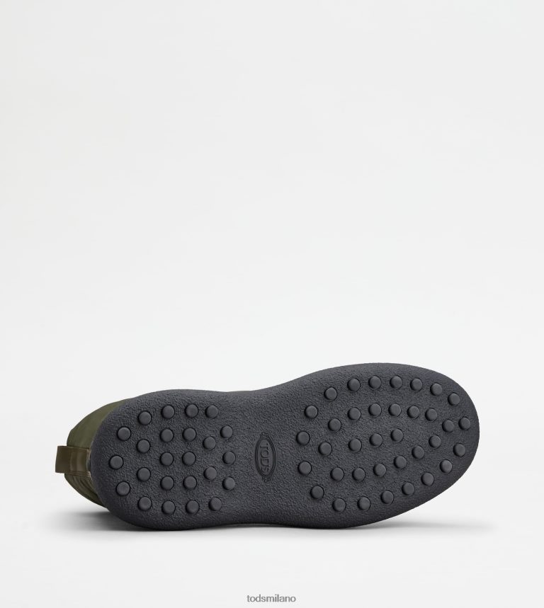 uominiverde Tod's w. G. stivaletti stringati in pelle e tessuto P66X8B802