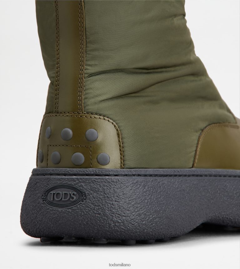 uominiverde Tod's w. G. stivaletti stringati in pelle e tessuto P66X8B802