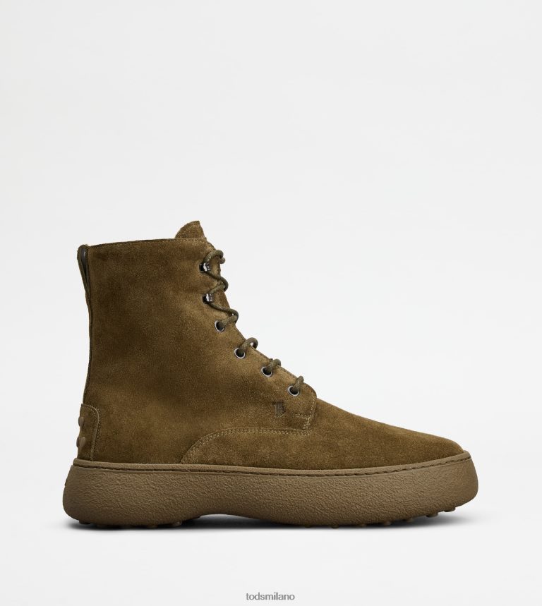 uominiverde Tod's w. G. stivaletti stringati in pelle scamosciata P66X8B794