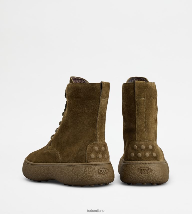 uominiverde Tod's w. G. stivaletti stringati in pelle scamosciata P66X8B794