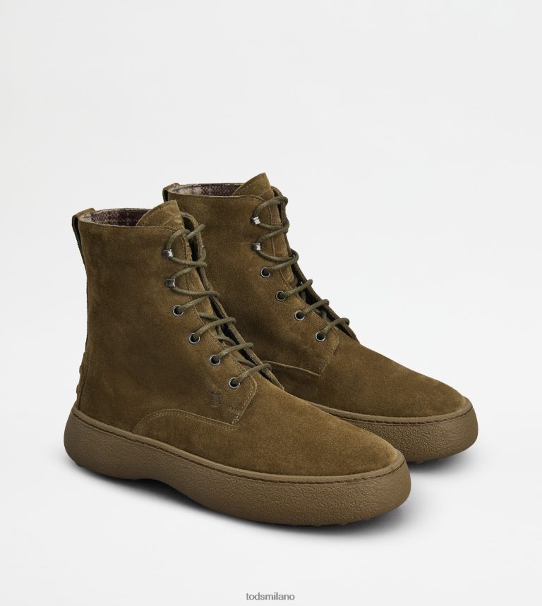 uominiverde Tod's w. G. stivaletti stringati in pelle scamosciata P66X8B794