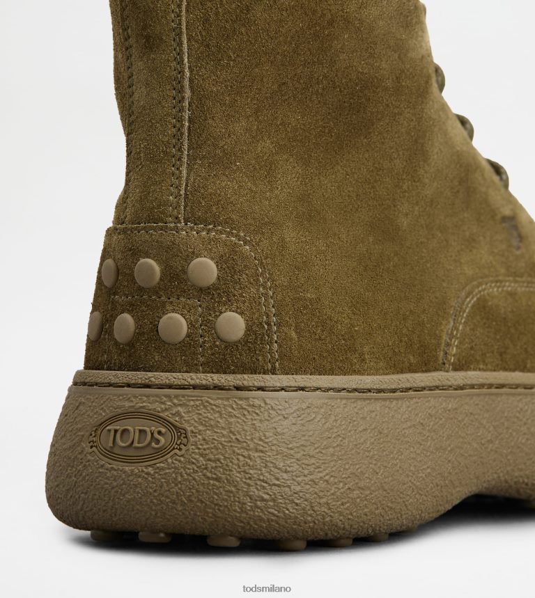 uominiverde Tod's w. G. stivaletti stringati in pelle scamosciata P66X8B794
