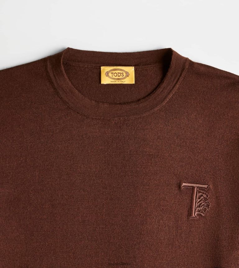uominimarrone Tod's Maglia girocollo in misto cashmere P66X8B1103