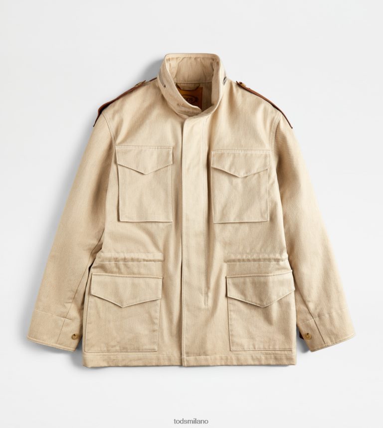 uominibeige Tod's field Jacket con inserti in pelle P66X8B1105