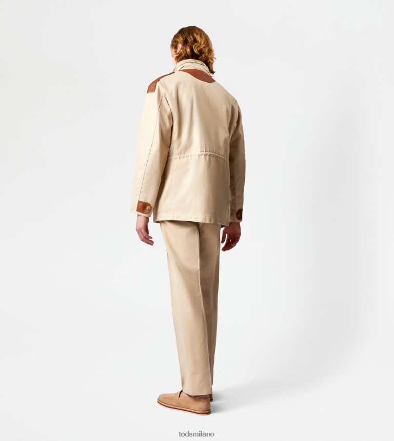 uominibeige Tod's field Jacket con inserti in pelle P66X8B1105