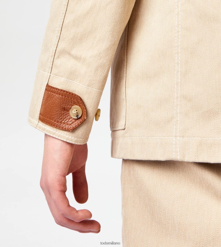 uominibeige Tod's field Jacket con inserti in pelle P66X8B1105