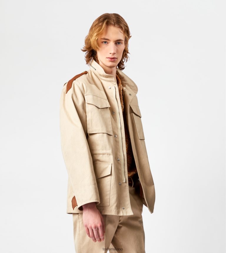 uominibeige Tod's field Jacket con inserti in pelle P66X8B1105