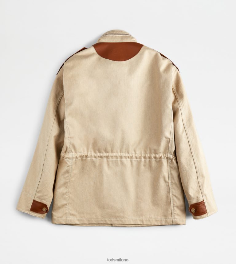uominibeige Tod's field Jacket con inserti in pelle P66X8B1105