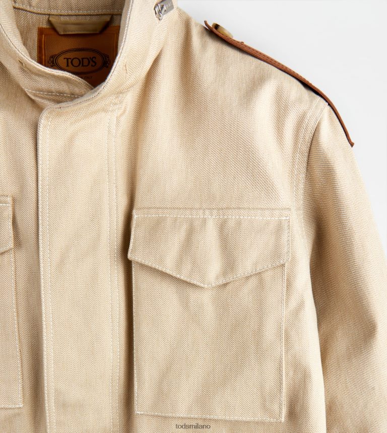 uominibeige Tod's field Jacket con inserti in pelle P66X8B1105