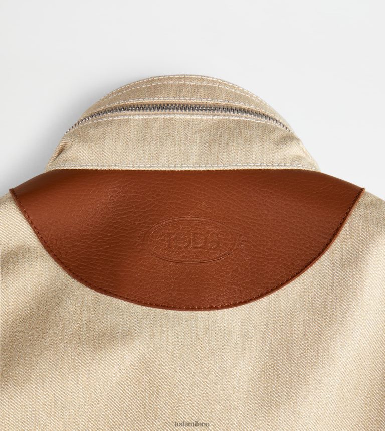 uominibeige Tod's field Jacket con inserti in pelle P66X8B1105