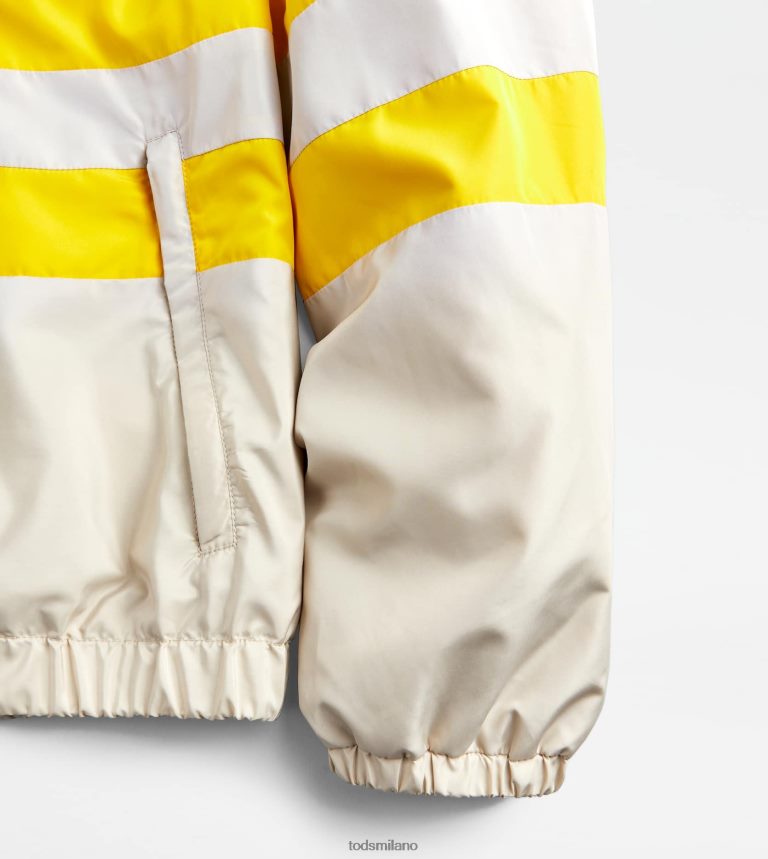 uominibianco sporco/marrone/giallo Tod's strisce di giacca a vento P66X8B1122