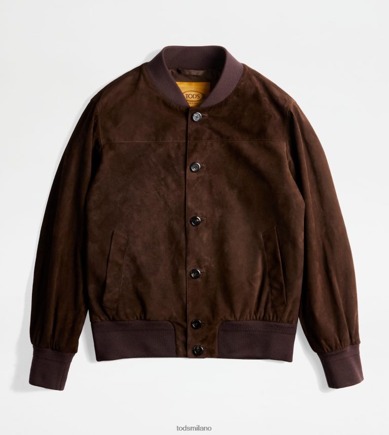 uominimarrone Tod's bomber in pelle scamosciata P66X8B1096