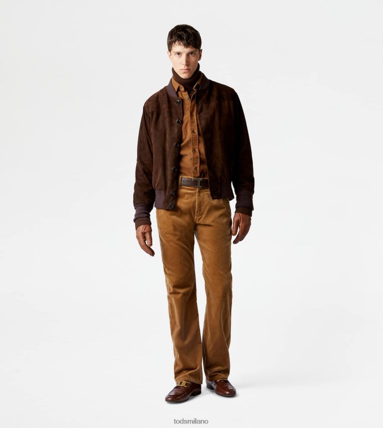 uominimarrone Tod's bomber in pelle scamosciata P66X8B1096