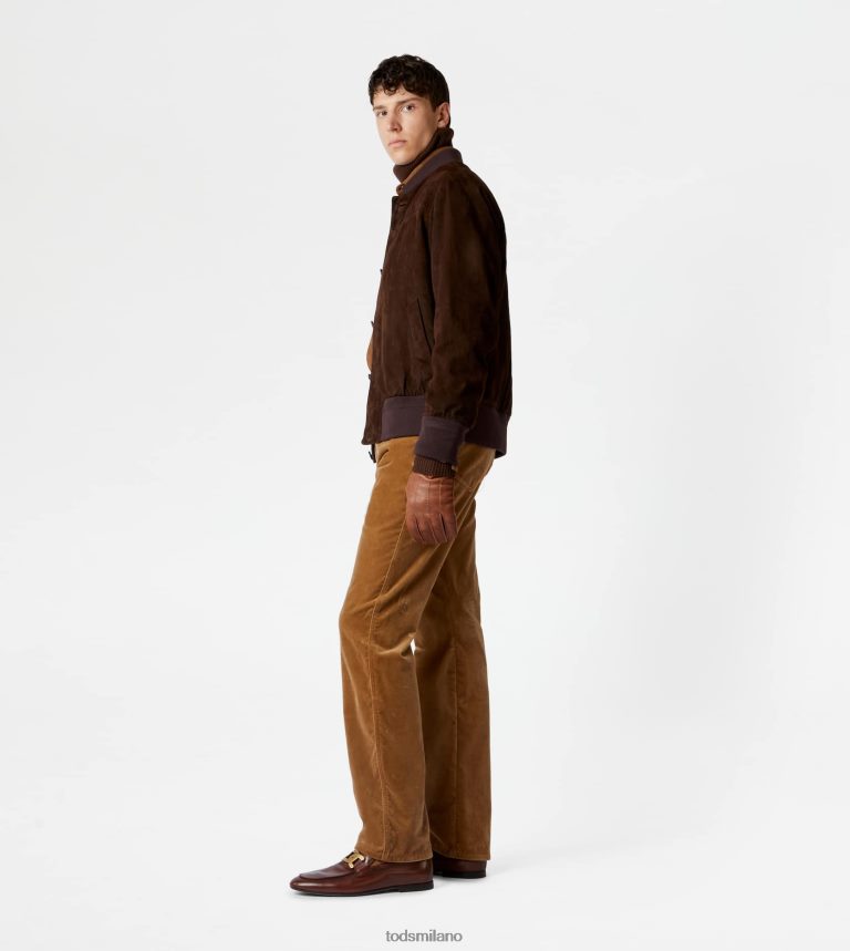 uominimarrone Tod's bomber in pelle scamosciata P66X8B1096