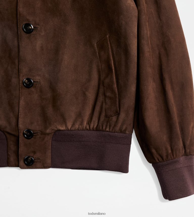 uominimarrone Tod's bomber in pelle scamosciata P66X8B1096