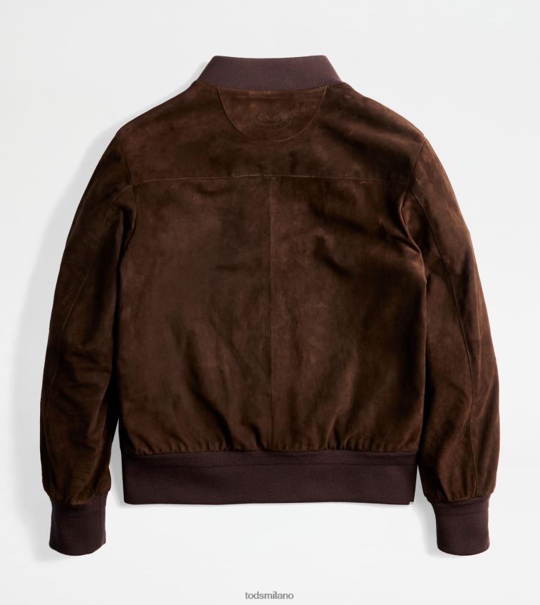 uominimarrone Tod's bomber in pelle scamosciata P66X8B1096