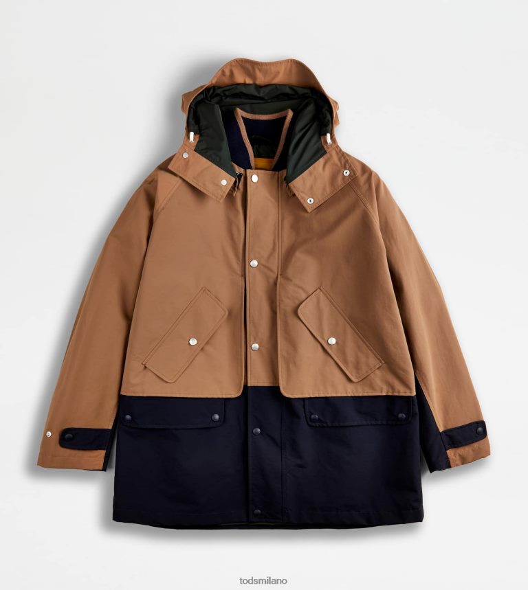 uominimarrone/blu Tod's parka a blocchi di colore P66X8B1098