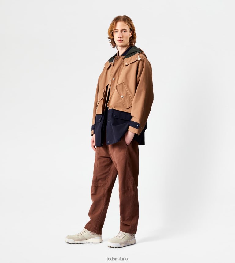 uominimarrone/blu Tod's parka a blocchi di colore P66X8B1098