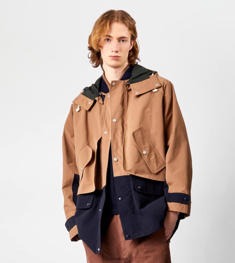 uominimarrone/blu Tod's parka a blocchi di colore P66X8B1098