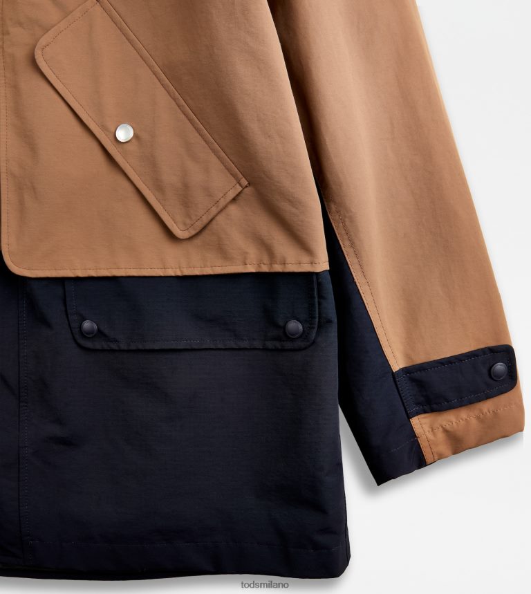 uominimarrone/blu Tod's parka a blocchi di colore P66X8B1098