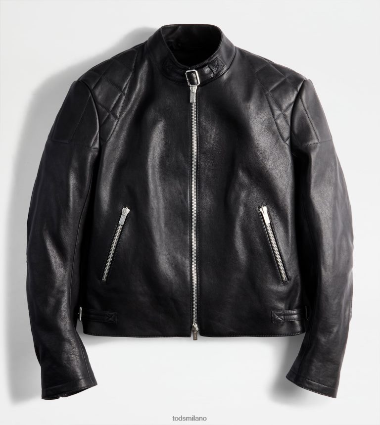 uomininero Tod's motociclista in pelle P66X8B1130