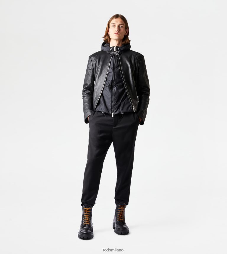 uomininero Tod's motociclista in pelle P66X8B1130