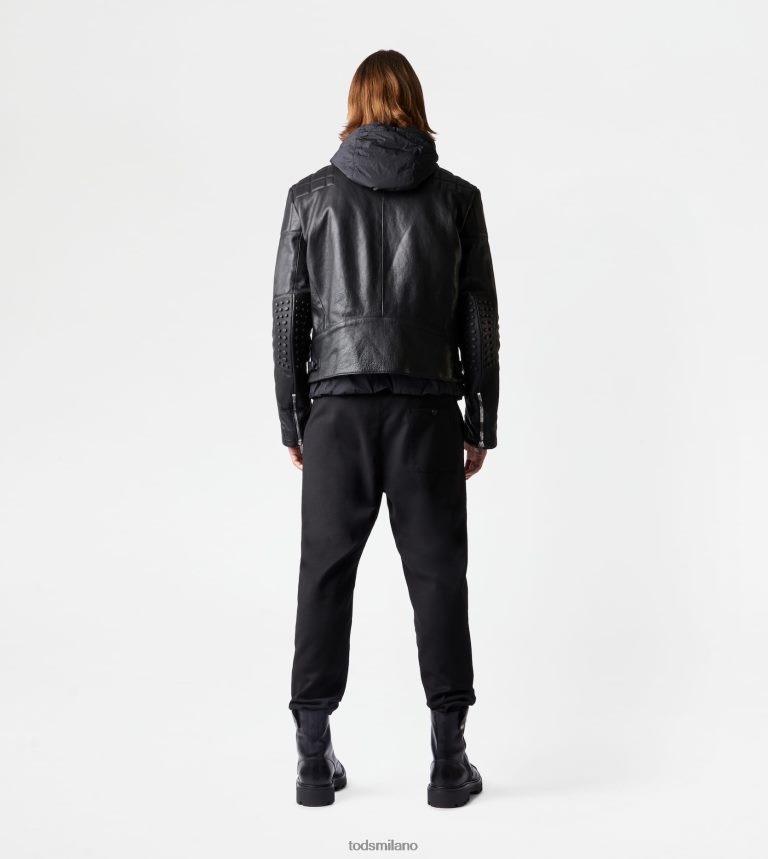 uomininero Tod's motociclista in pelle P66X8B1130