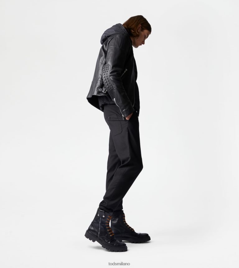 uomininero Tod's motociclista in pelle P66X8B1130