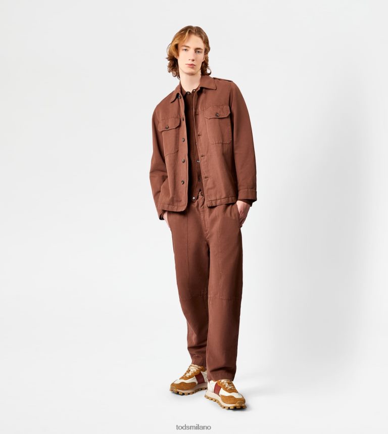 uominimarrone Tod's pantaloni larghi P66X8B1089
