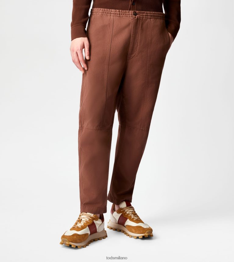 uominimarrone Tod's pantaloni larghi P66X8B1089